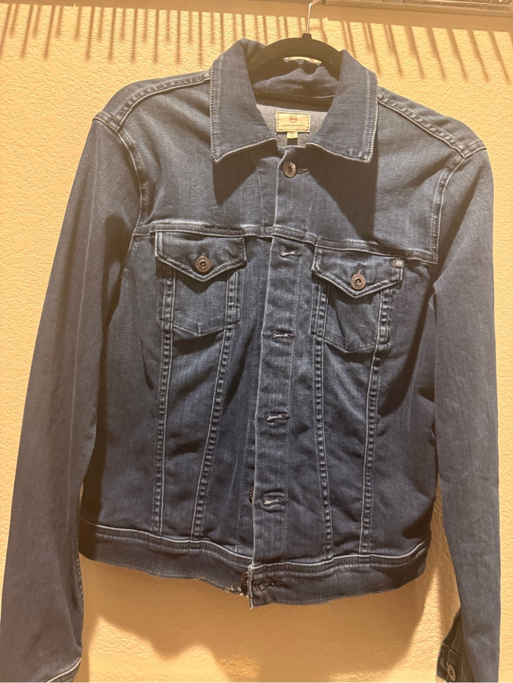 Ag Adriano Goldschmied Womens Dark Blue Denim Jacket